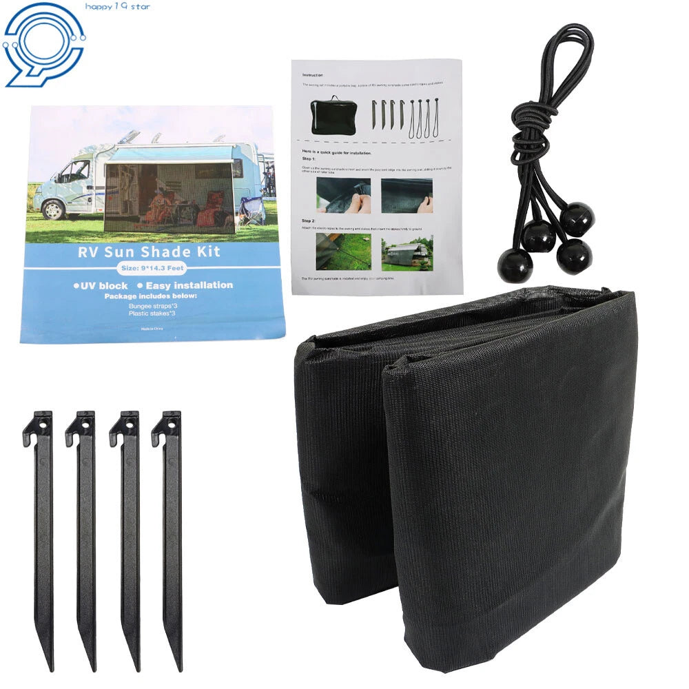 RV Awning Sun Shade Privacy Screen Kit for Camper (Various Sizes)