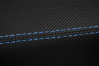 Console Lid Armrest Cover for Volkswagen Atlas (2018–2021) Carbon Fiber Blue Stitch