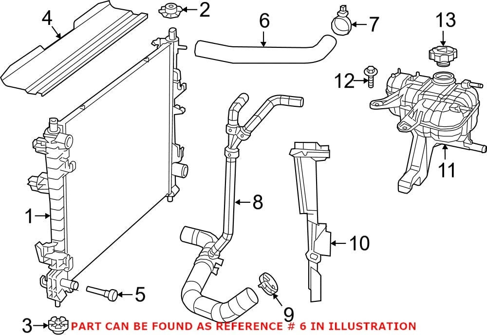 Genuine OEM Upper Engine Radiator Coolant Inlet Hose for Dodge Jeep (2016–2022)