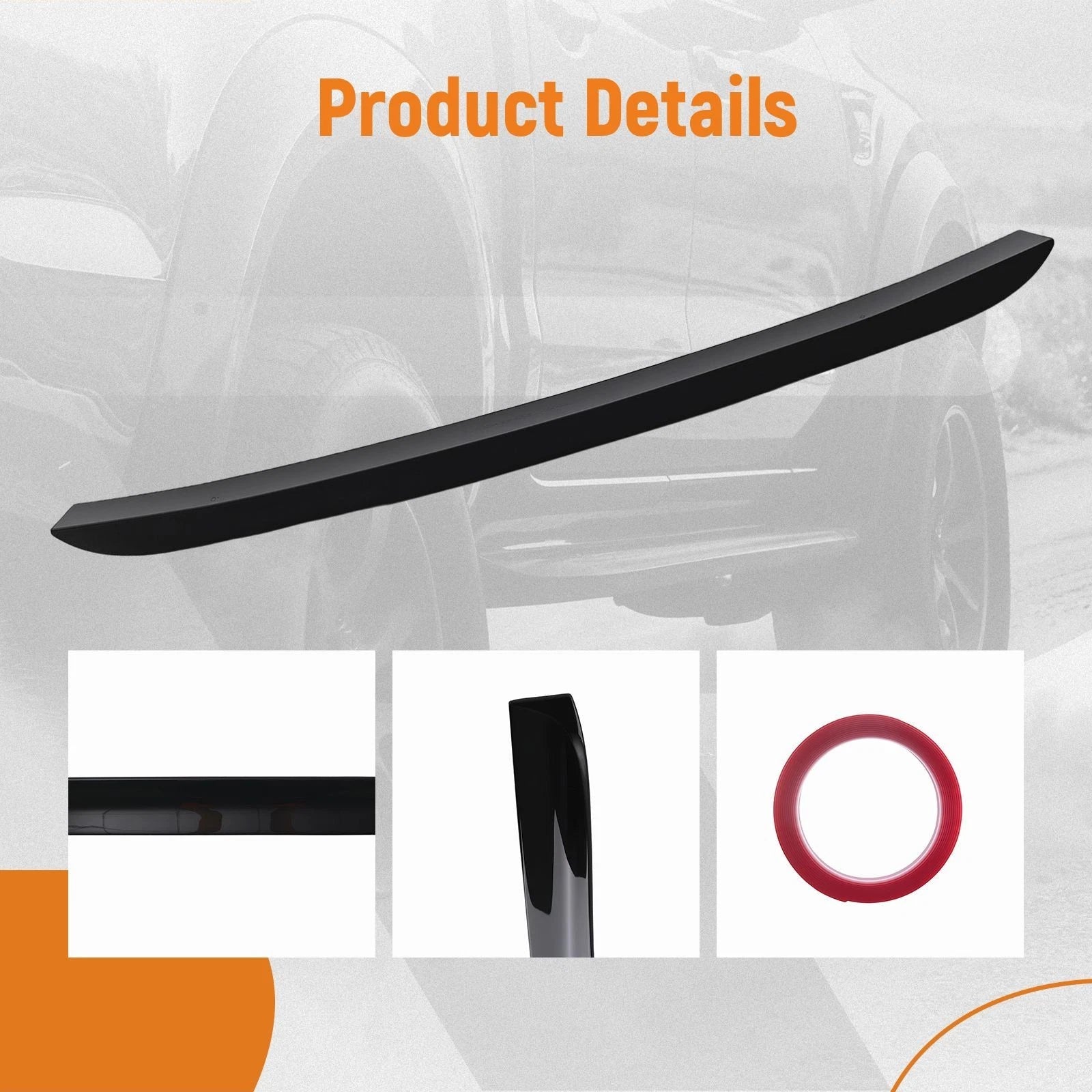 ABS Rear Window Roof Spoiler for Dodge Charger (2011–2023) Black