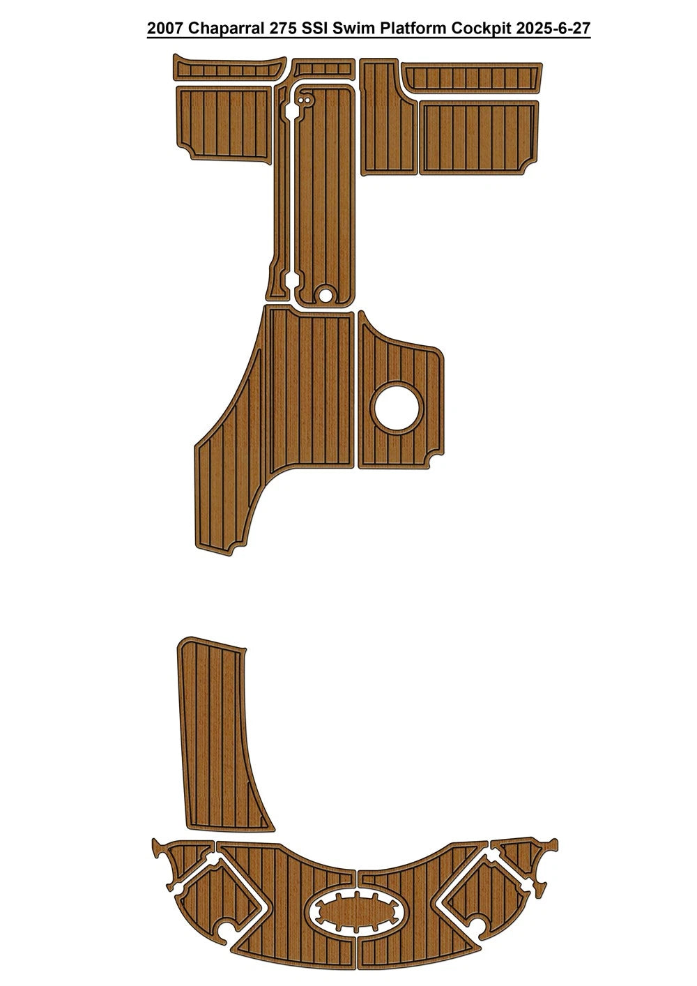 EVA Pad Foam Teak Deck Flooring Mat for Chaparral 275 SSI (2007)