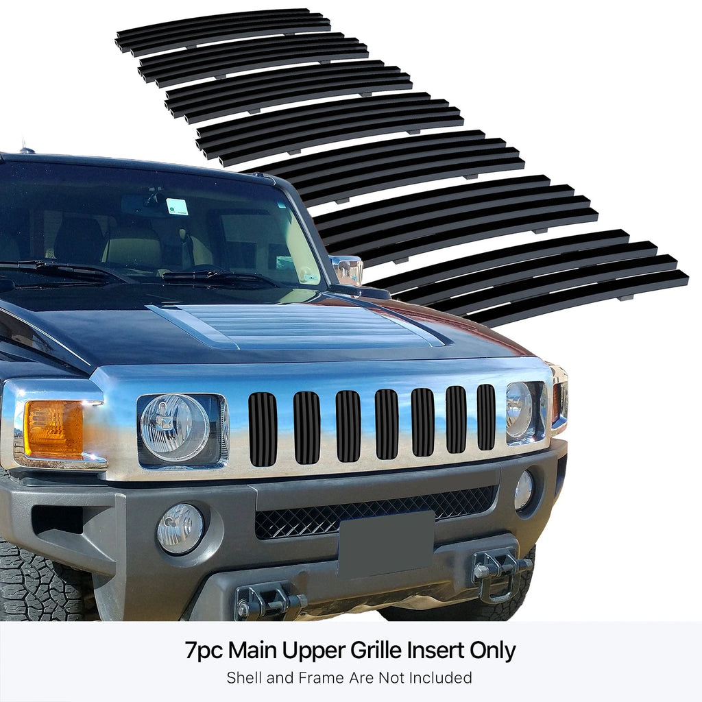 Upper Stainless Black Billet Grille Insert for Hummer H3/H3T (2006-2010)