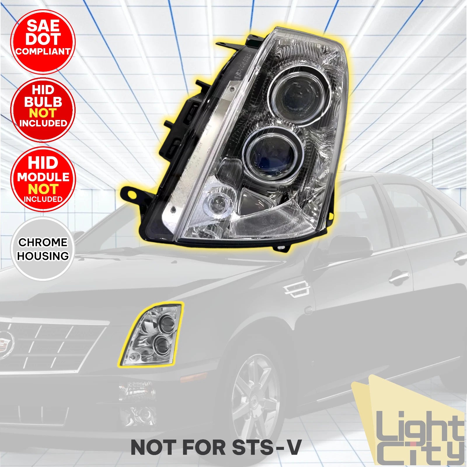HID/Xenon Headlight for Cadillac STS (2005–2011) Left Driver