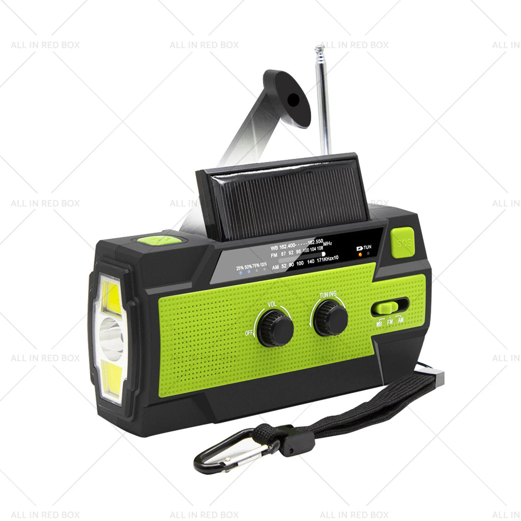 Emergency Solar Hand Crank Weather Radio Power Bank Flashlight