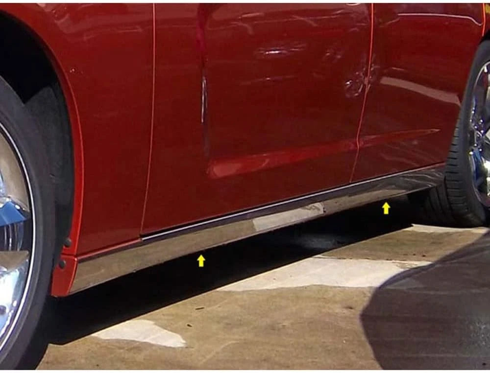 4p LuxuryFX Chrome 3 1/2' Accent Rocker Molding Trim for 2011-2016 Dodge Charger