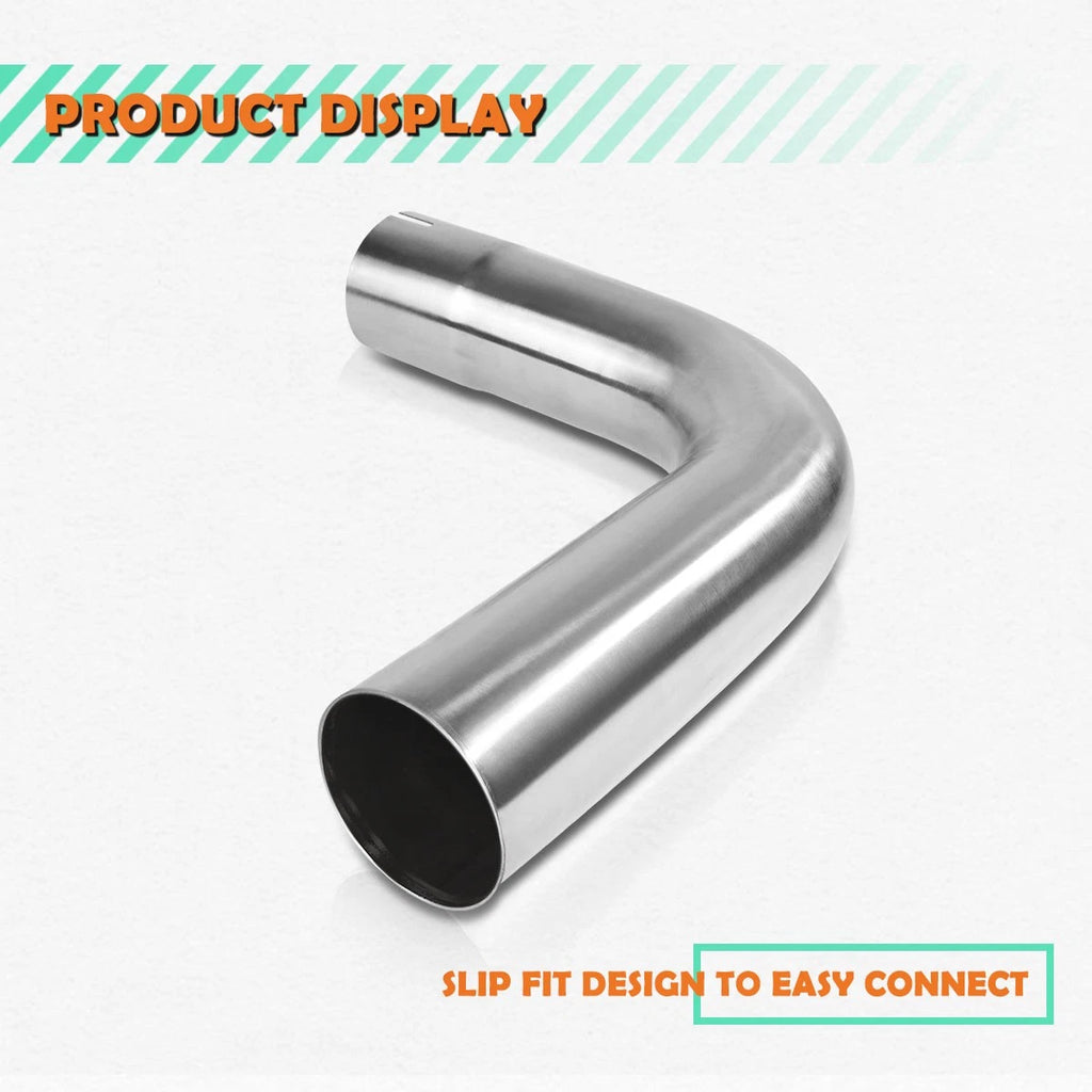 3.0" OD Stainless Steel Polished 90 Degree Exhaust Bend Pipe for