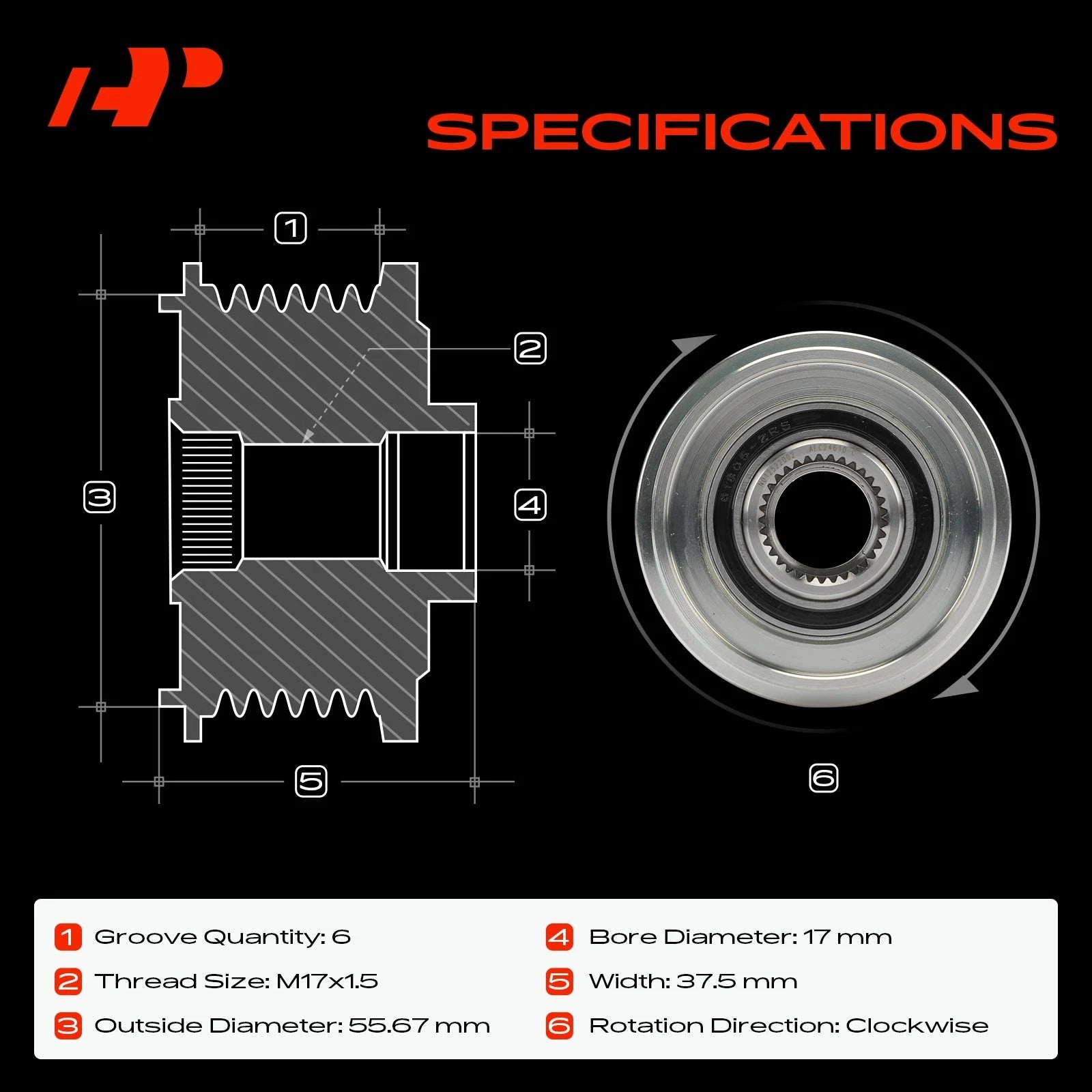 Alternator Clutch Pulley for Subaru Outback Legacy