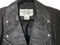 Leather Black Biker Jacket for Women Size M