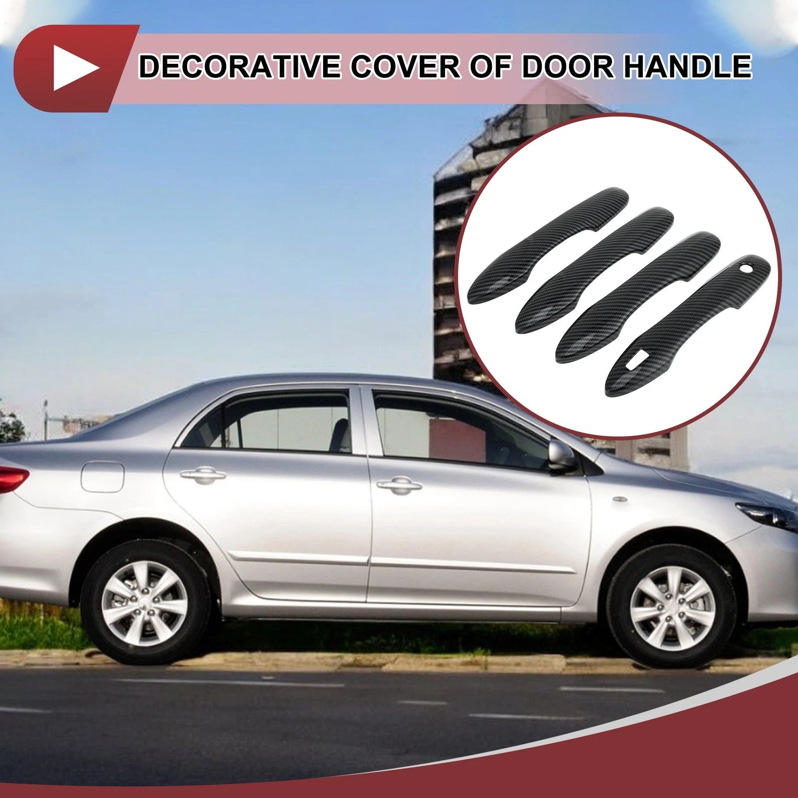 Set of 4 Door Handle Covers for Toyota Camry (2018–2024) Black ABS