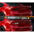 Smoked Rear Tail Light Overlays Vinyl Tint Sticker for 2015+ Dodge Charger