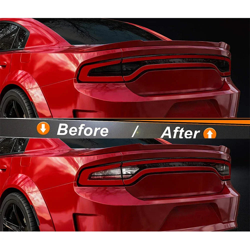 Smoked Rear Tail Light Overlays Vinyl Tint Sticker for 2015+ Dodge Charger