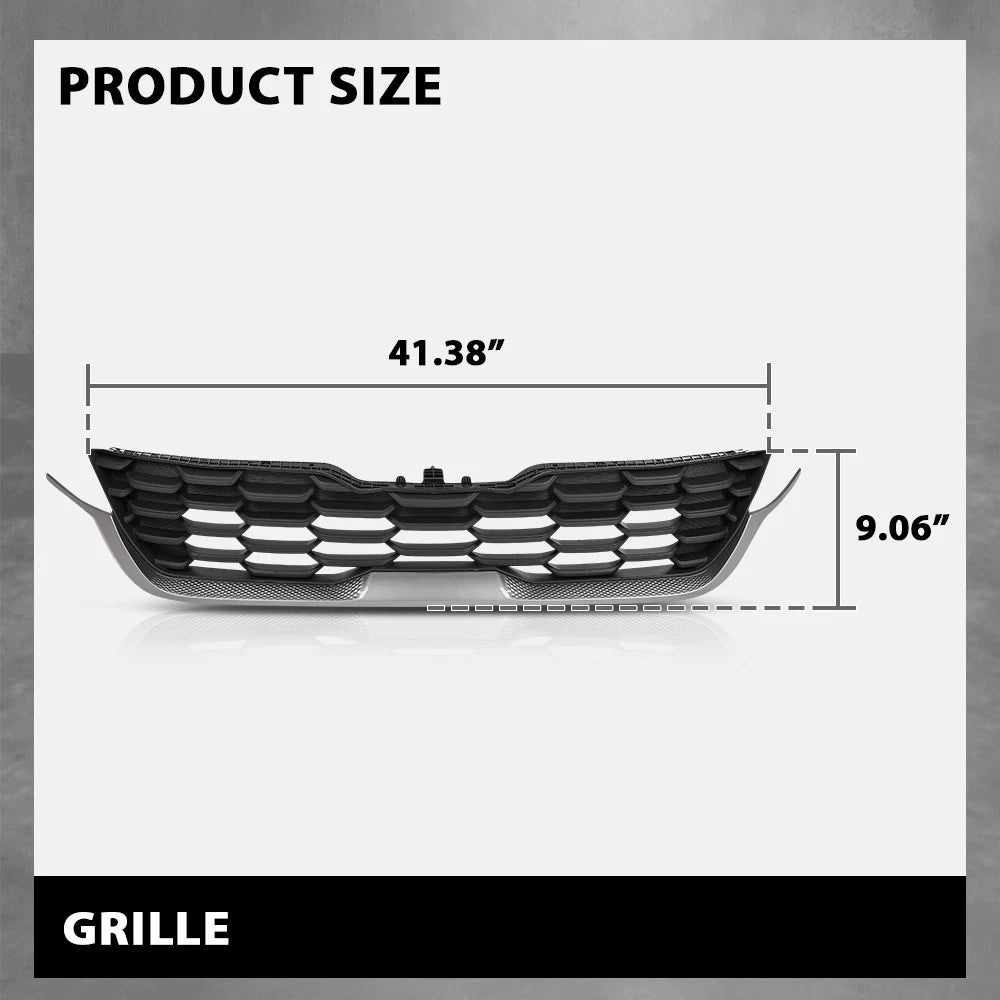 Front Bumper Upper Grille for Kia Seltos (2020–2023) Black Chrome