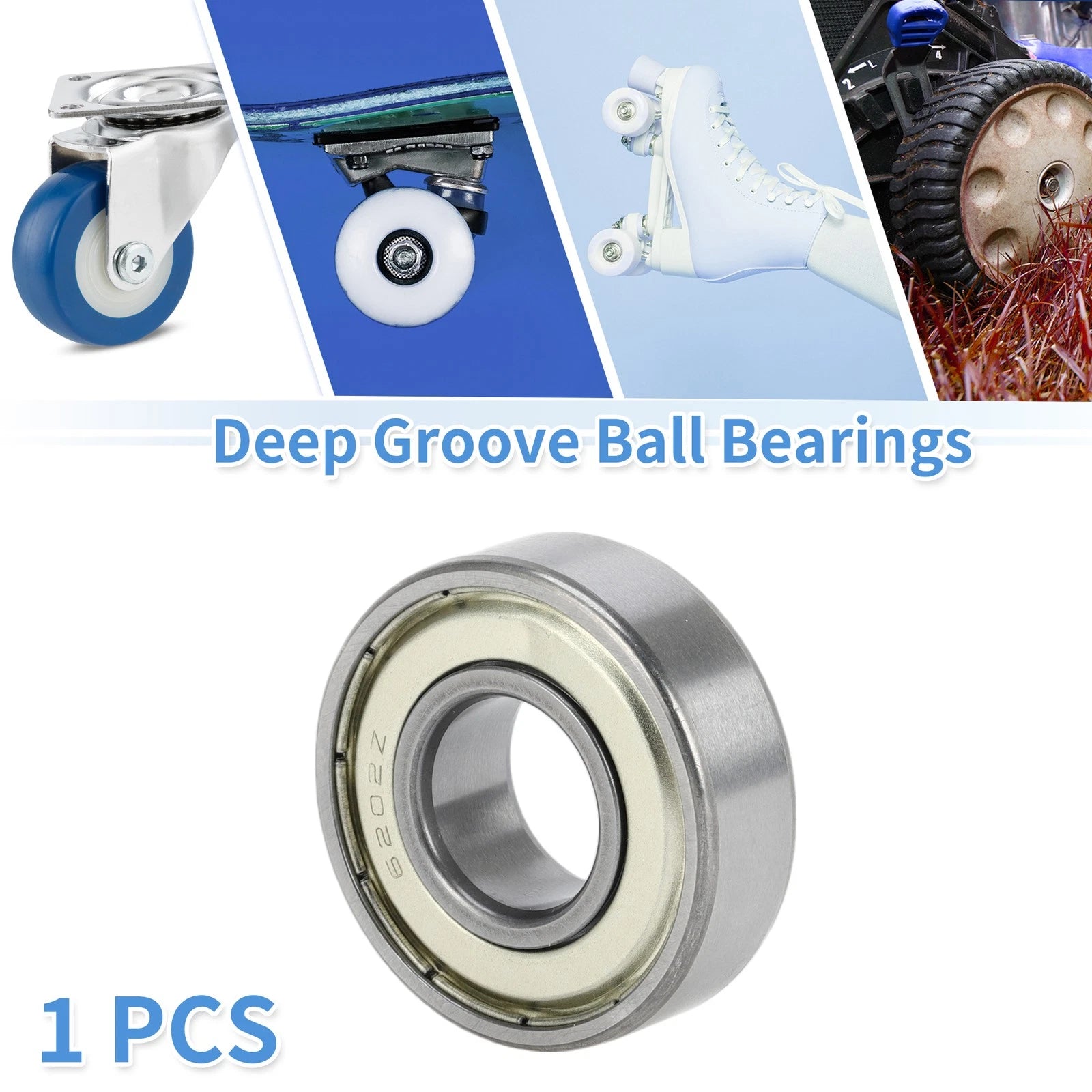 6202ZZ Deep Groove Ball Bearing for Scooter Skateboard Wheel (15x35x11mm)