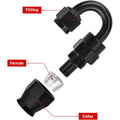 2X 4AN Swivel PTFE Hose End Fittings Adapter 180 Degree for Fuel Hose Line