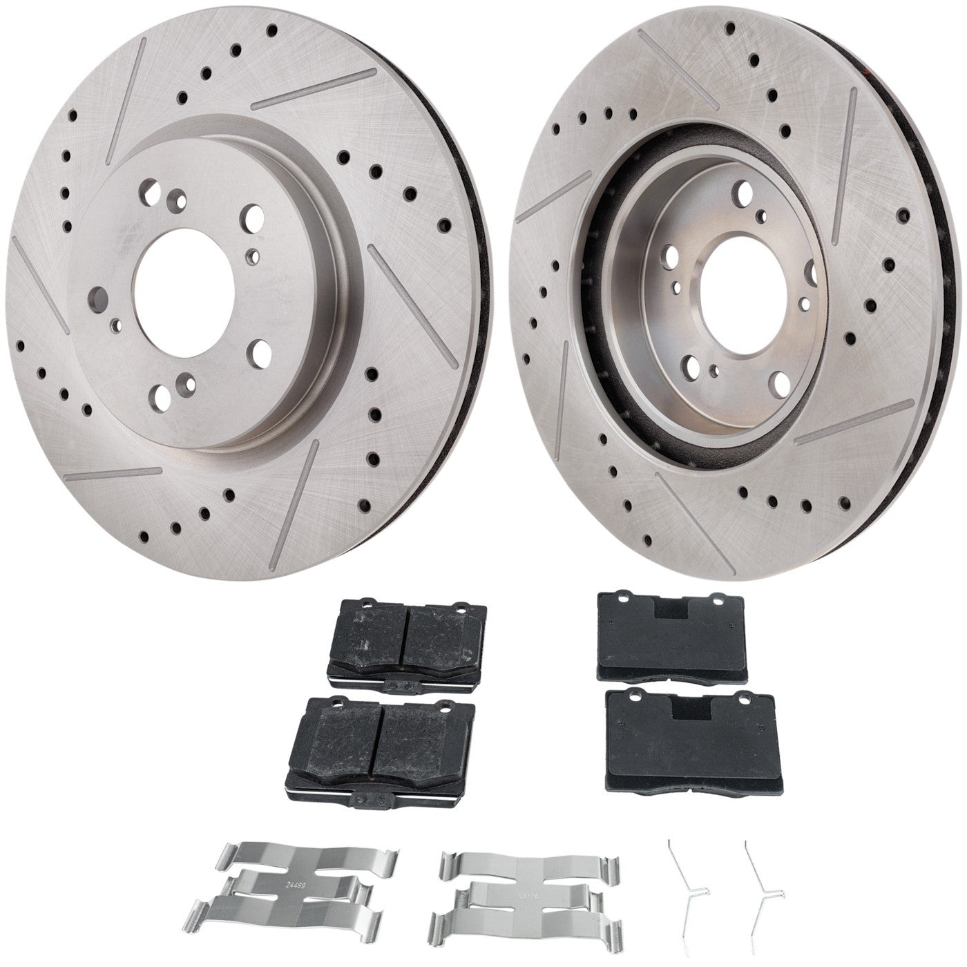 Disc Brake & Pad Kit for Acura RL (2005–2012) Cross-drilled Slotted