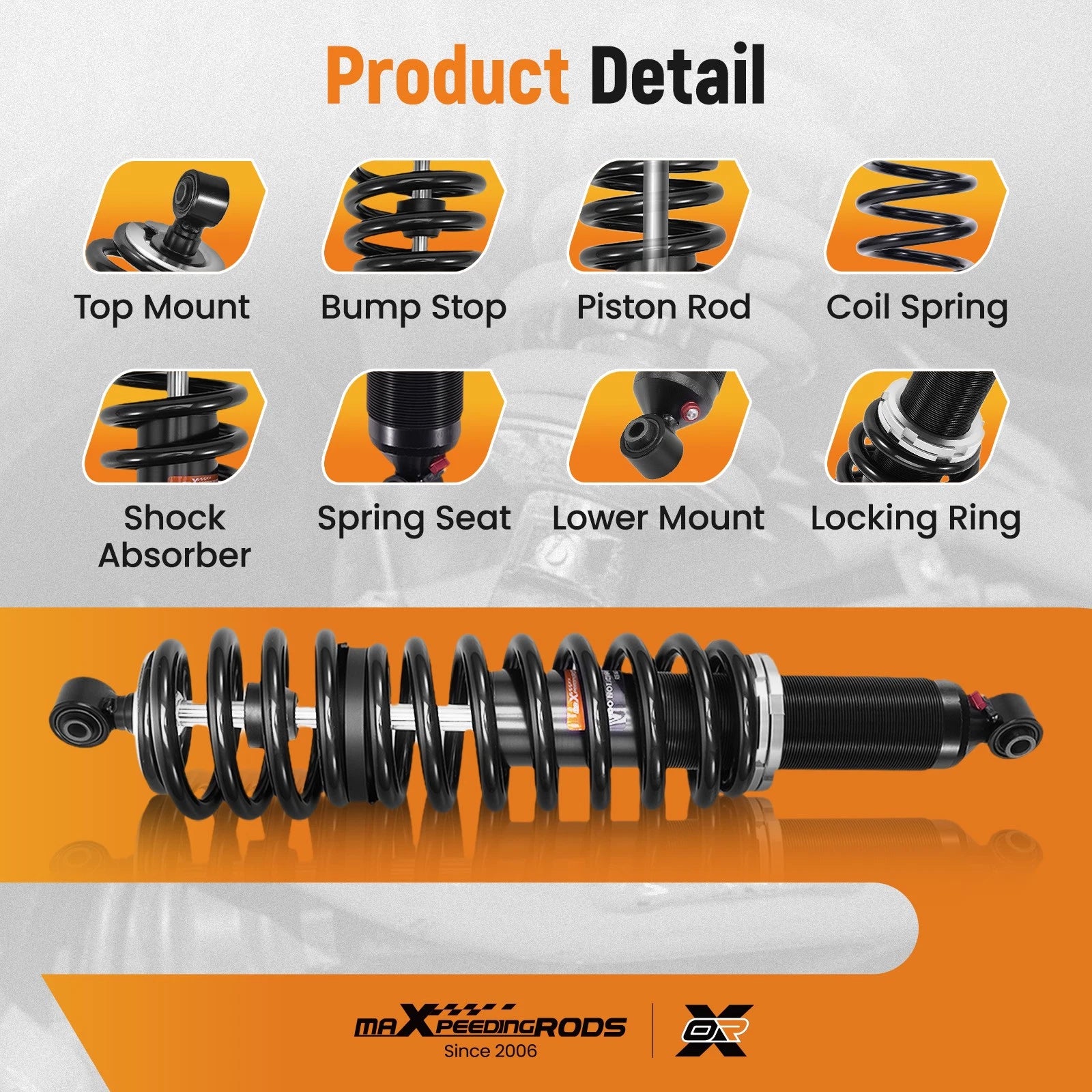2X Rear Shock Strut Absorber Kit for Polaris ACE 570 (2015–2018)