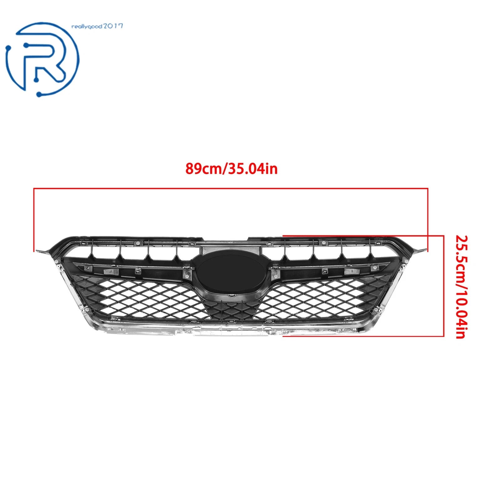 Front Bumper Upper Grille for Subaru XV Crosstrek (2013-2015) Black Mesh Chrome