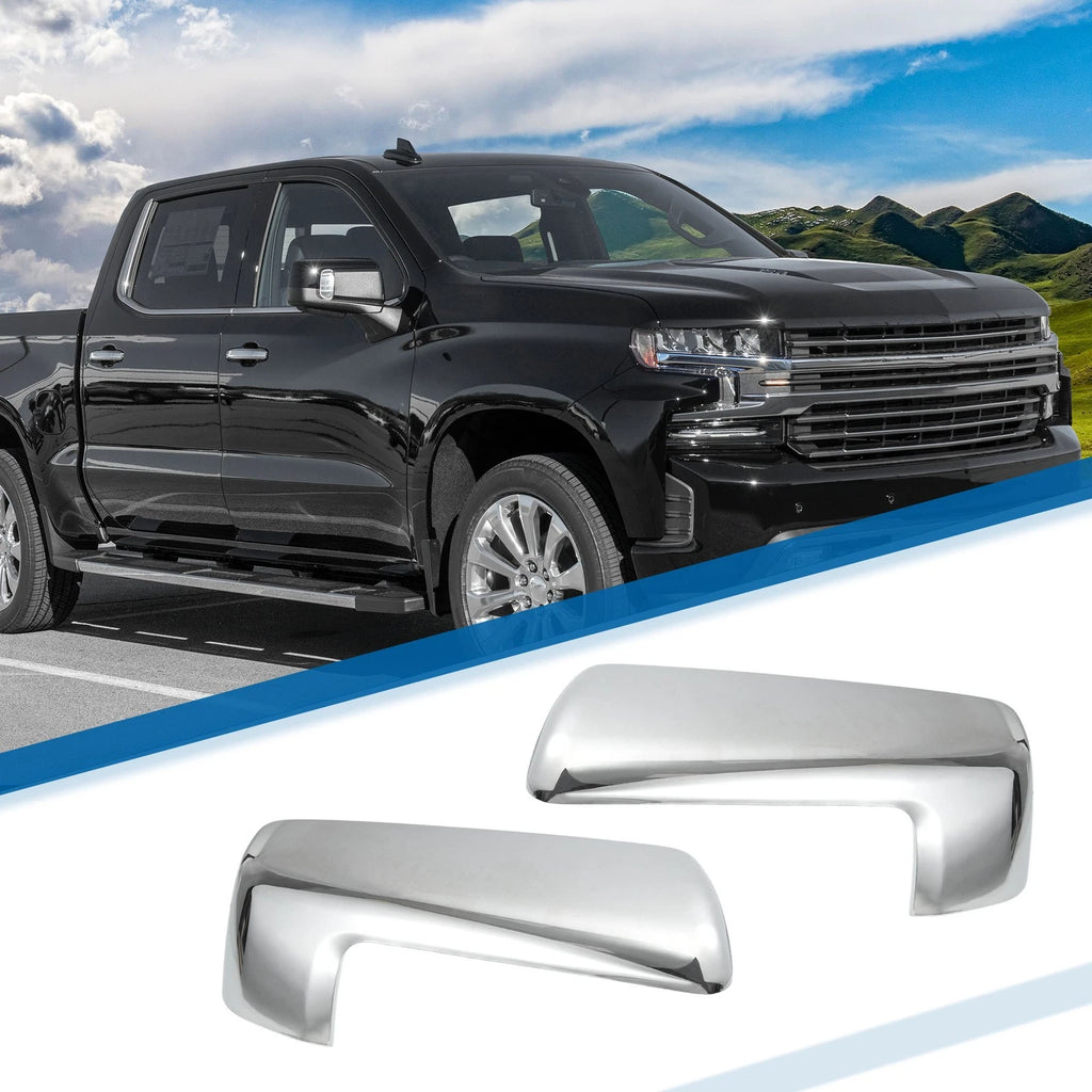Set of 2 Door Mirror Covers for Chevy Silverado 1500, GMC (726215908947)