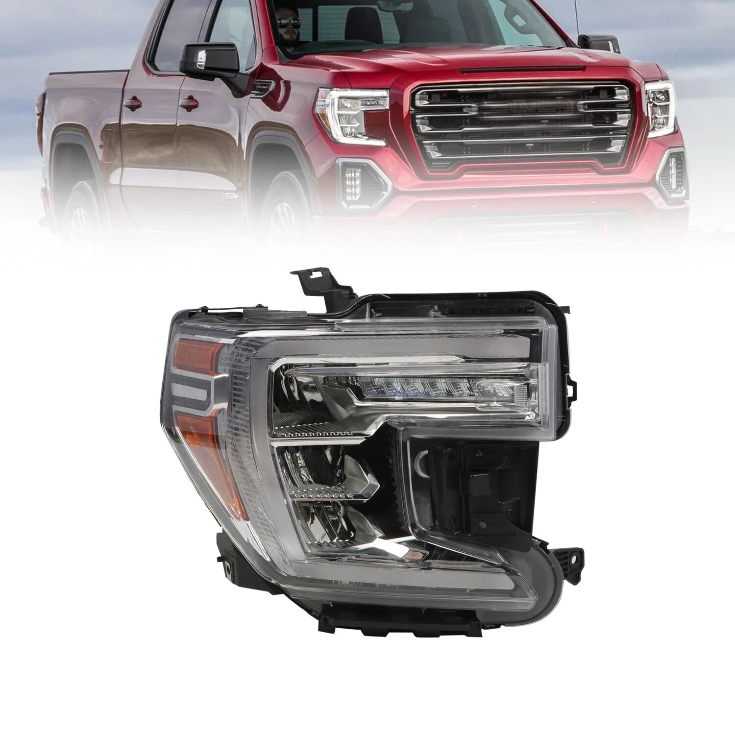 Full LED Headlight Right Passenger for GMC Sierra 1500 (2019–2022)