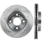 Front Drilled & Slotted Brake Rotors for Ford Fiesta (2014–2019)