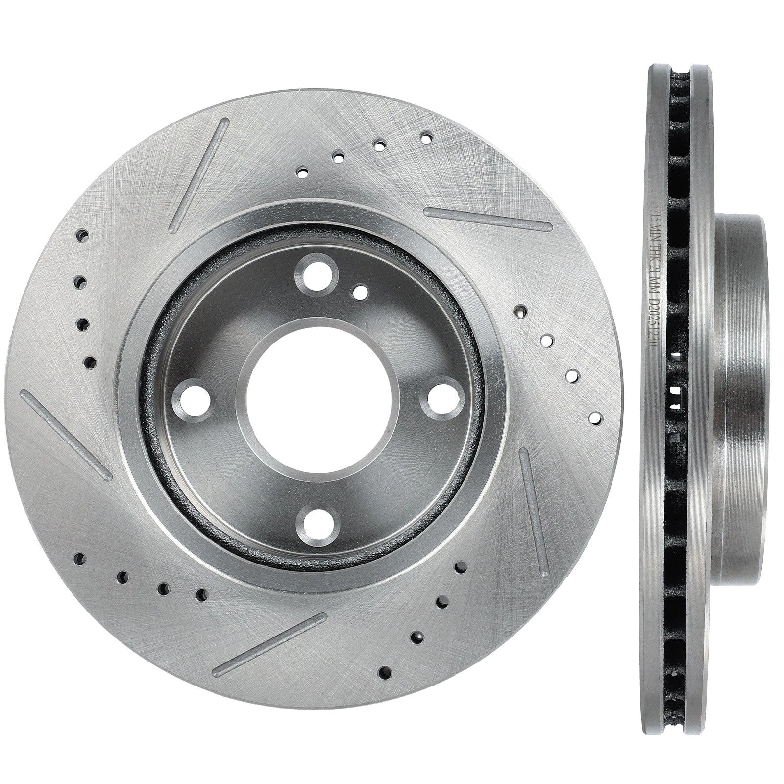 Front Drilled & Slotted Brake Rotors for Ford Fiesta (2014–2019)