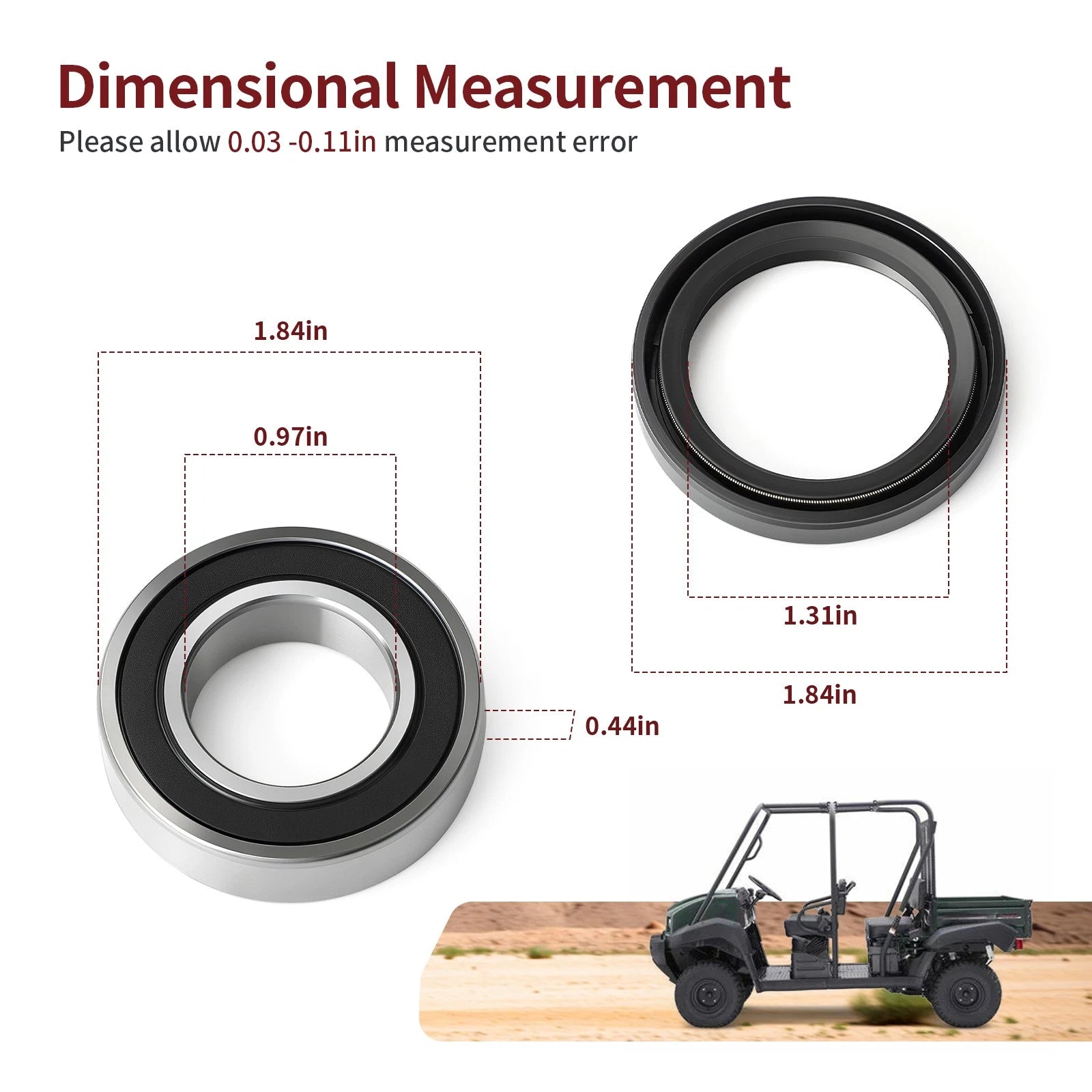 2 Front Wheel Bearing Seals for Kawasaki Mule 3000 3010 3020 4000 4010