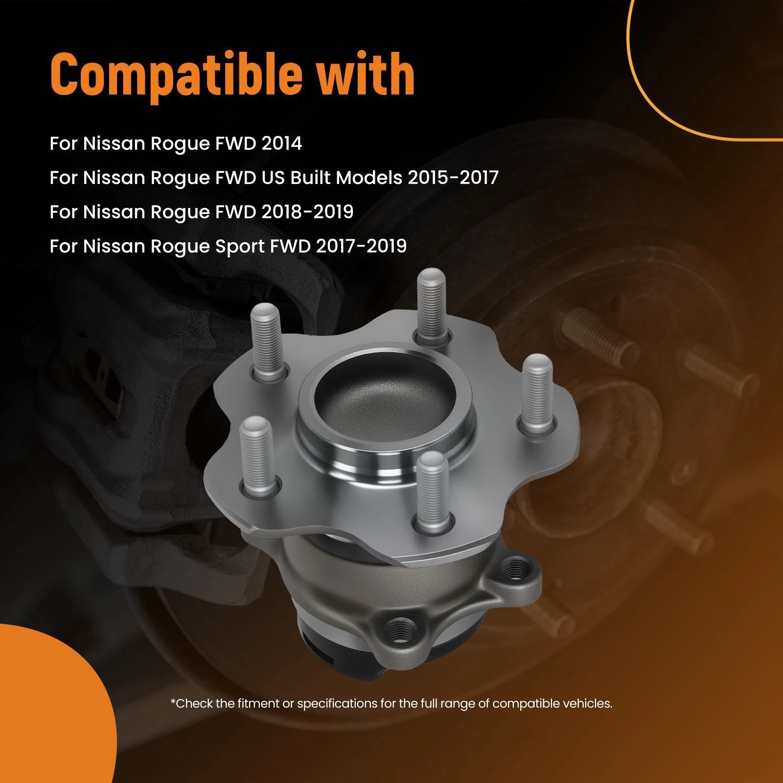 Rear Wheel Hub & Bearing for Nissan Rogue (2014–2019)
