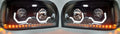 Blackout Headlights w LED Turn Signal Light Bar for Freightliner Century (2010–2016)