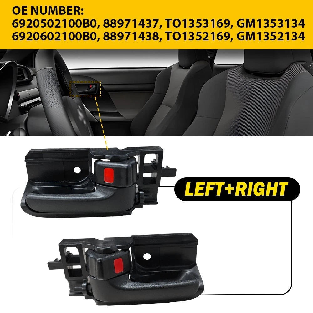 2X Door Handle Set for Toyota Corolla (2003–2008) Black Plastic