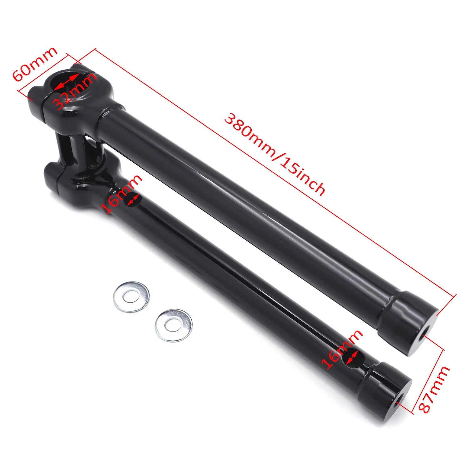 CNC Black Bolt-on 14" Riser Top Clamp for Harley Touring FLHR (1 1/4")