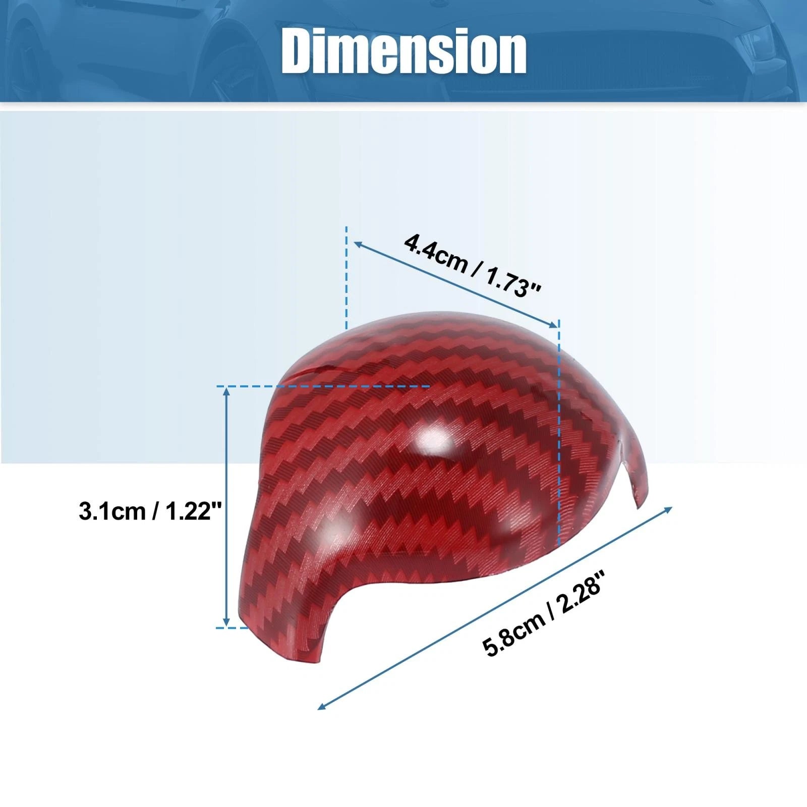 2pcs Gear Shift Knob Cover for Ford Mustang (2015–2022) Red