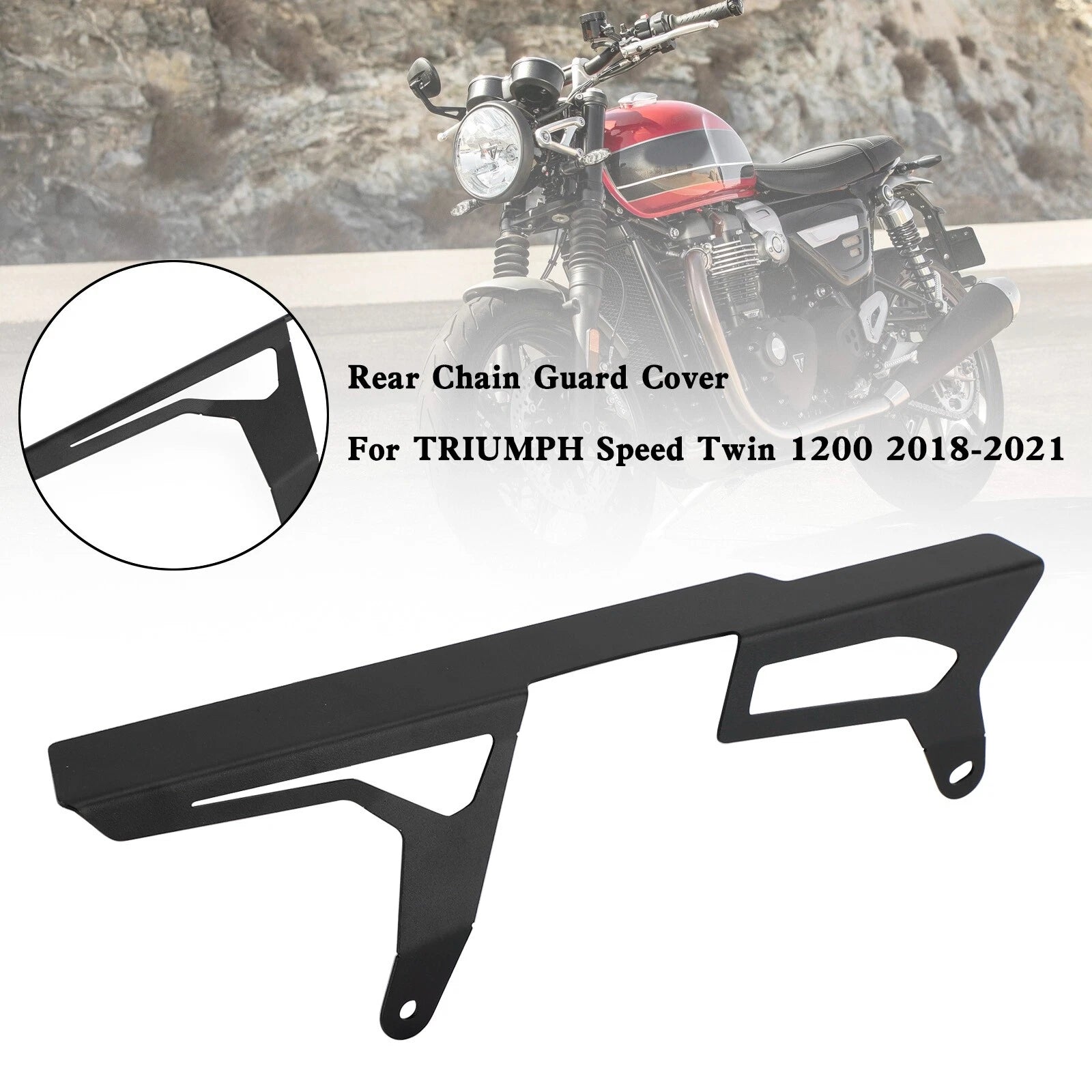 Rear Sprocket Chain Guard Protector Cover for Speed Twin 1200 (2018–2021) Black T9