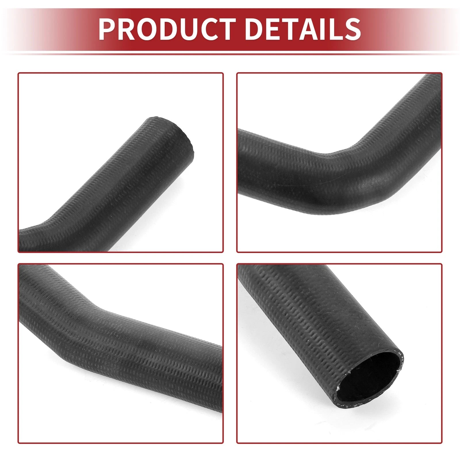 Radiator Hose for Toyota Previa 2.4L (1991–1995) No. 16571-76030 Rubber Black