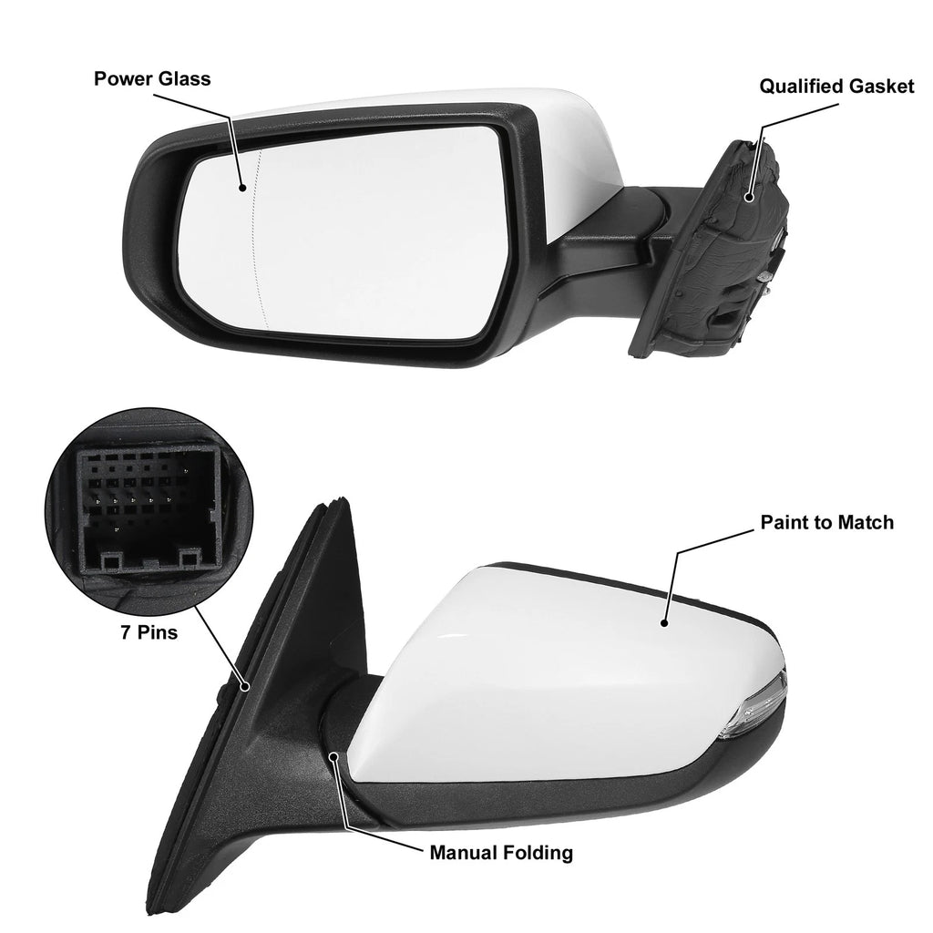 7 Pin Left Side Exterior Door Mirror Assembly for Chevrolet Malibu (2008–2012)