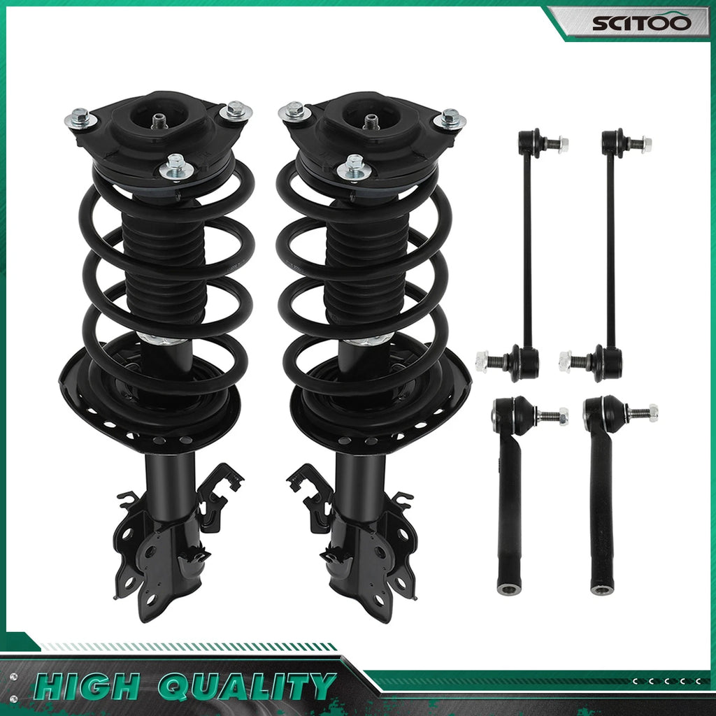 Front Struts Sway Bars Tie Rod Ends Coil Spring Kit for Nissan Sentra (2014–2019)