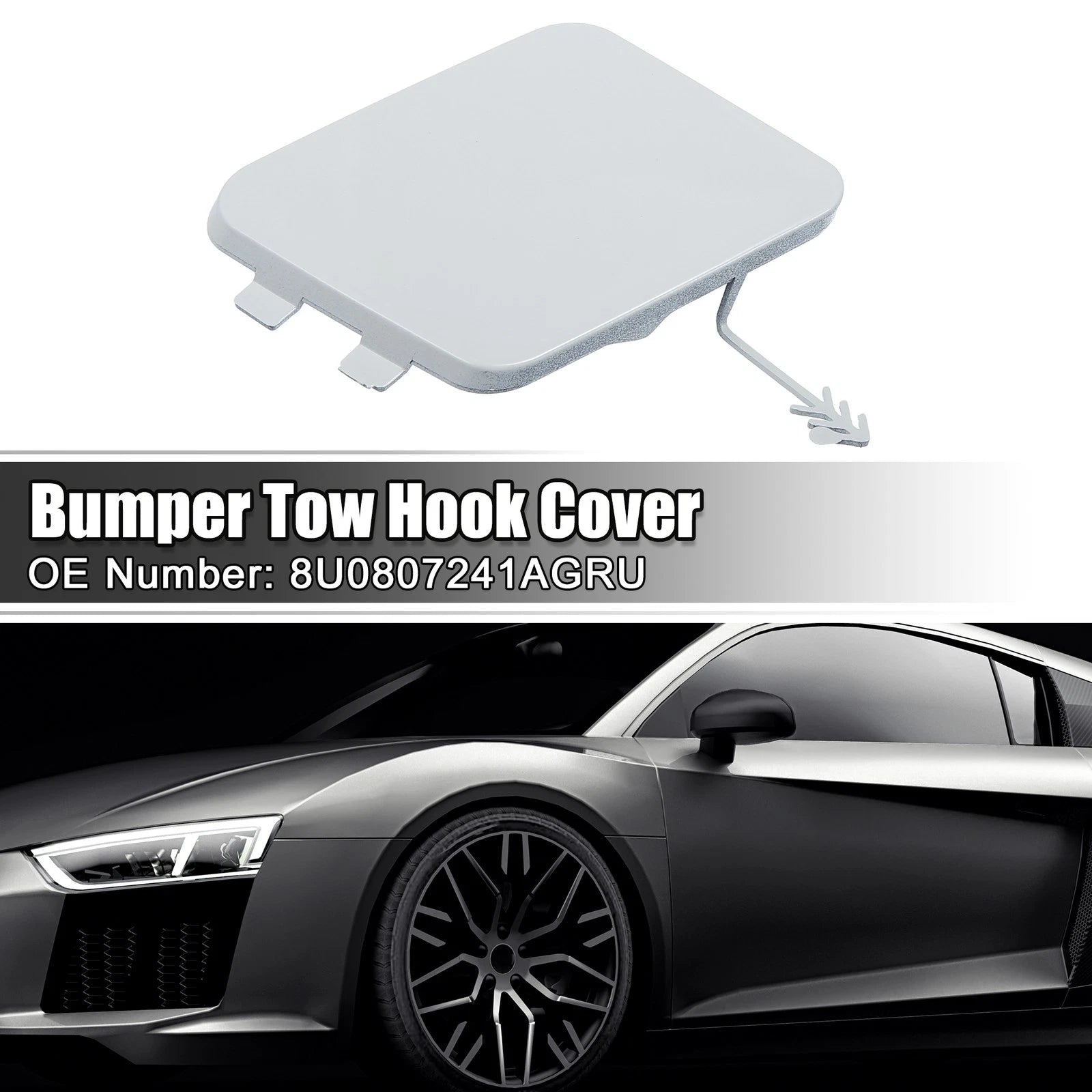 Tow Hook Cover for Audi Q3 (2015–2021) - Front Bumper Eye Hole - White