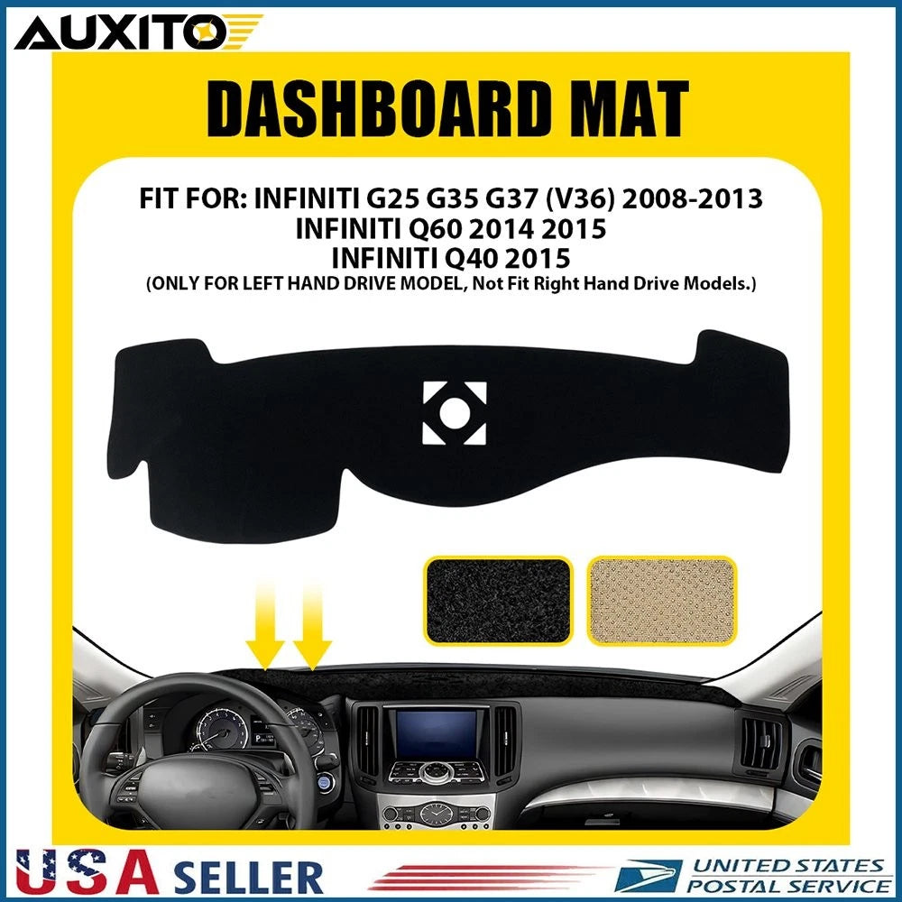 Dashboard Cover Mat for Infiniti Q60 Q40 G25 G35 G37 (2008–2015)