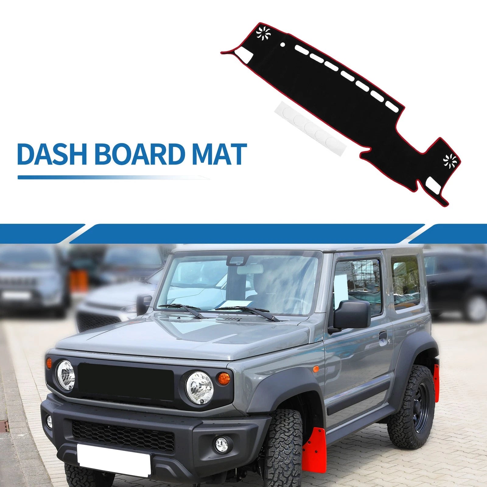 Dashboard Cover Mat for Toyota Highlander (2021–2024) HUD Black Red