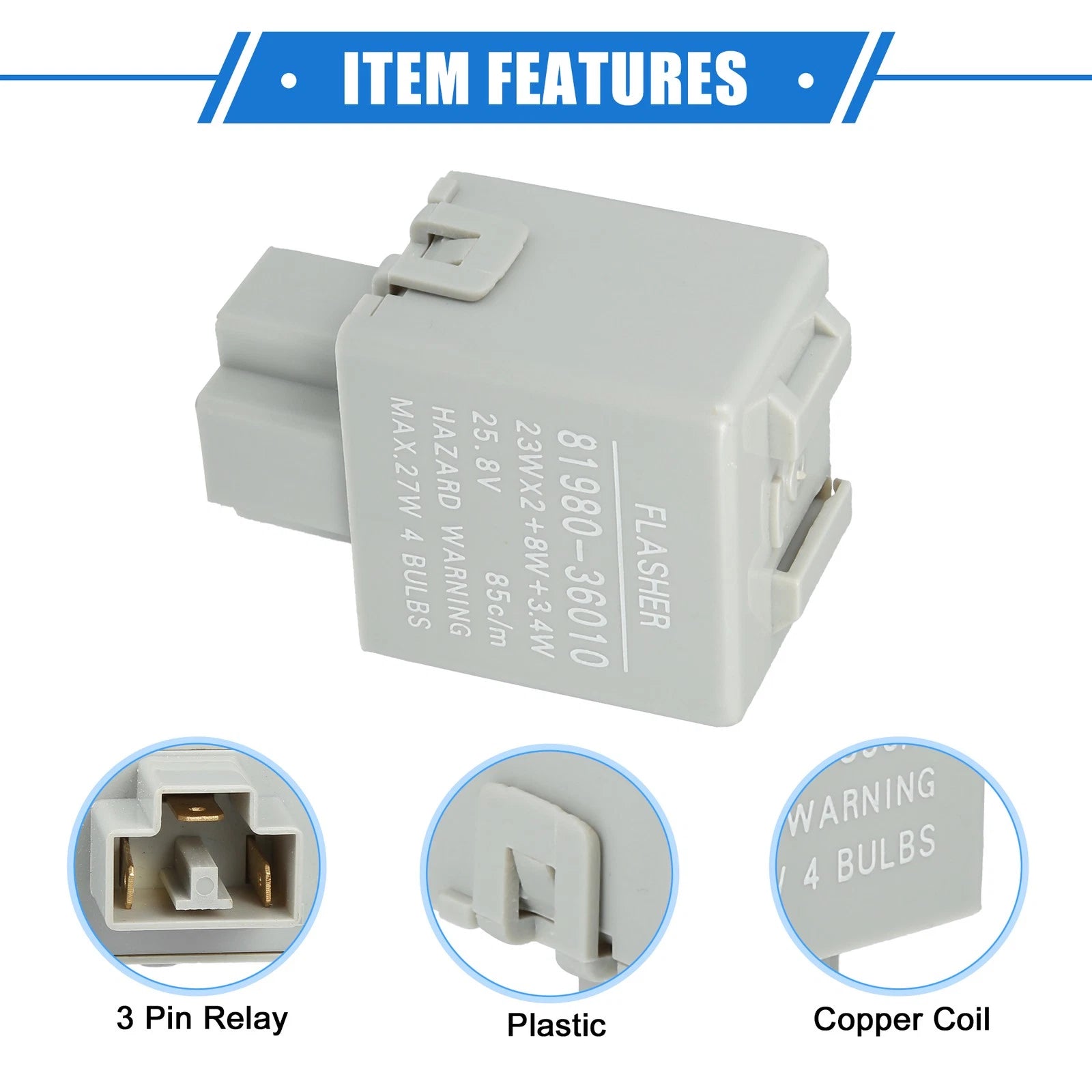 Relay DC 12V 40A No. 8198060010 for Toyota Cruze (2010–2015)