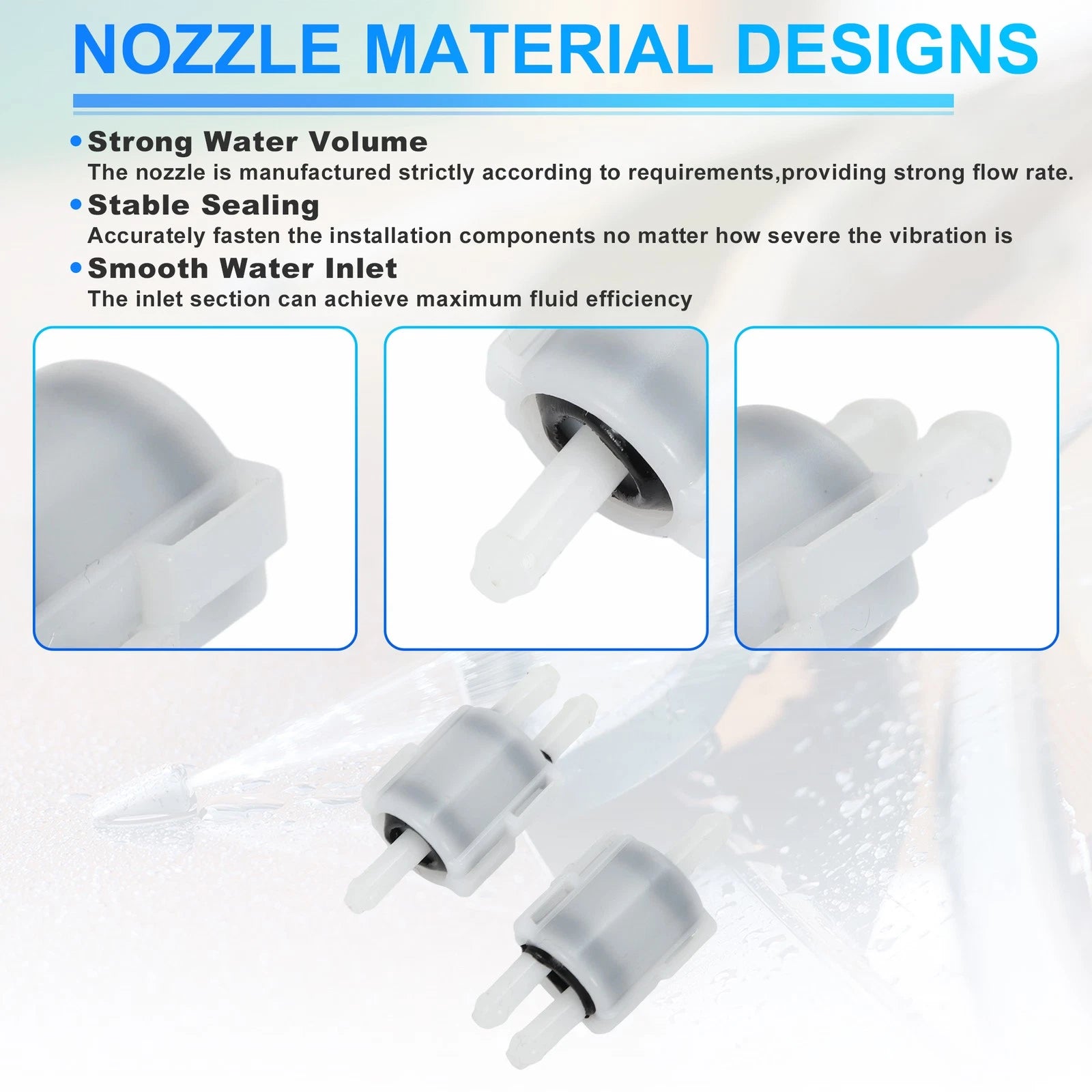 Set of 2 Windshield Washer Nozzles for Mercedes-Benz 123 (1976–1987) No.A0008600862