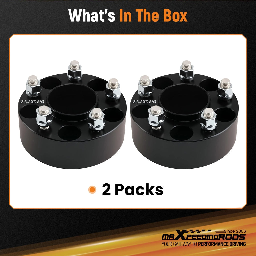 2" Billet Wheel Spacers for Ford Edge Bronco Explorer (1982–2014) 5x114.3mm
