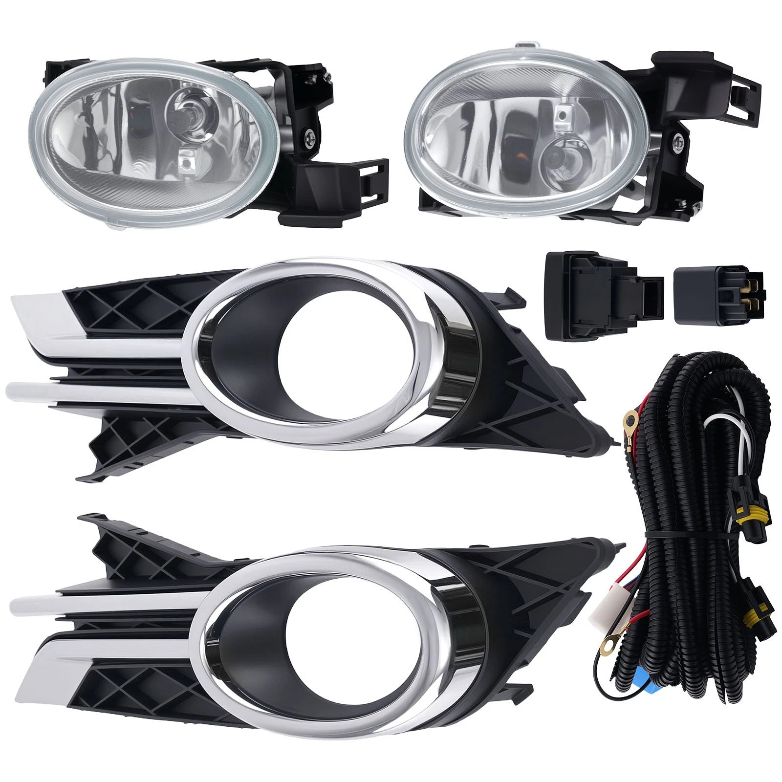 Set of 4 Fog Lamps w/ Bezel, Wiring, Switch for Honda Odyssey (2014–2016) 33950TK8A11