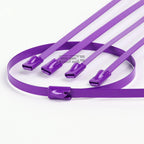 Set of 10 12" 5mm Stainless Purple Self-Locking Zip Ties for Universal Use