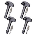Set of 4 Ignition Coils + Spark Plugs for Honda Civic Acura EL (2001–2005)