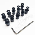 10pcs Windshield Bolt Kit for Motorcycle (Well Nuts/Bolts/Washer) Black