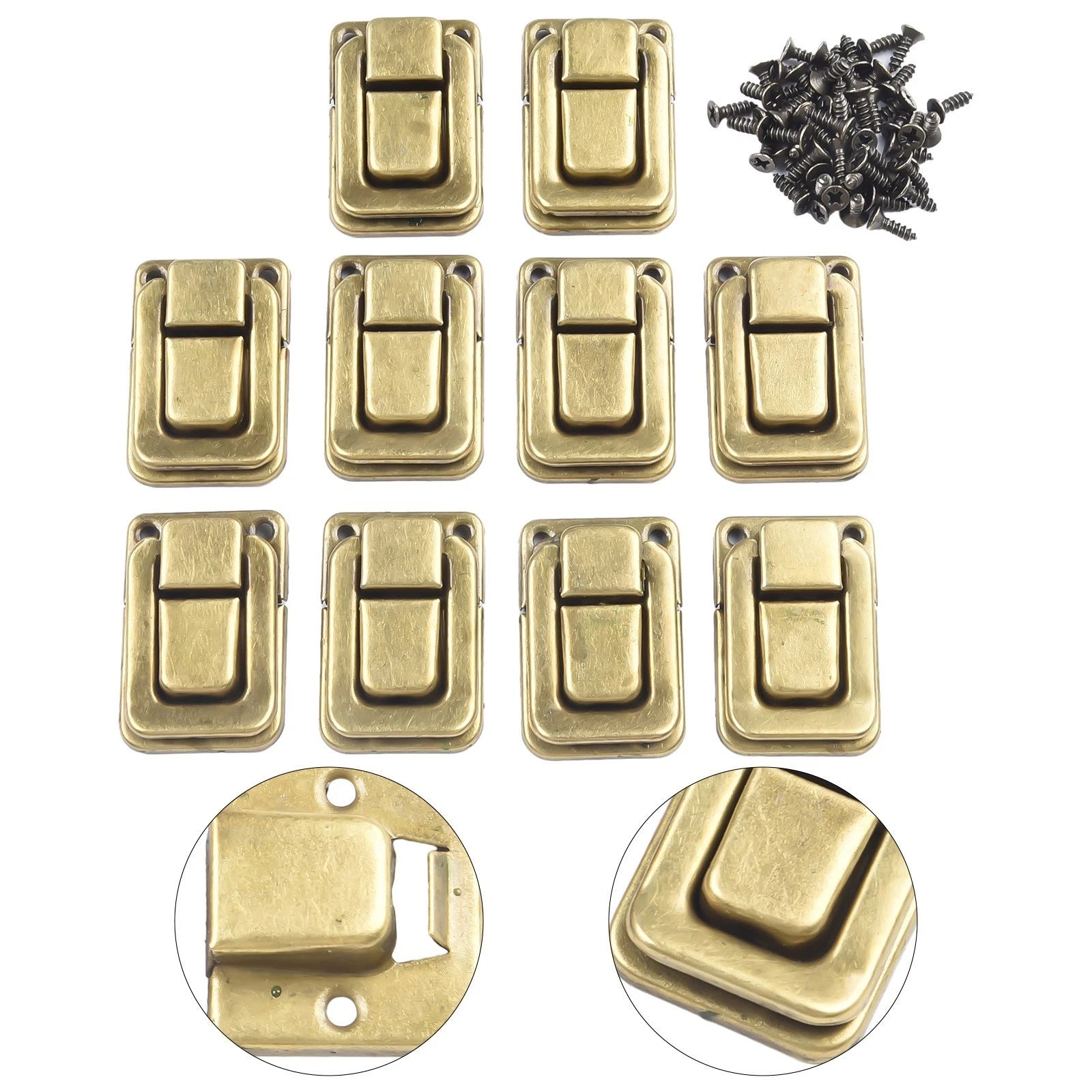 10PCS Retro Luggage Buckle Metal Lock for Furniture Hardware