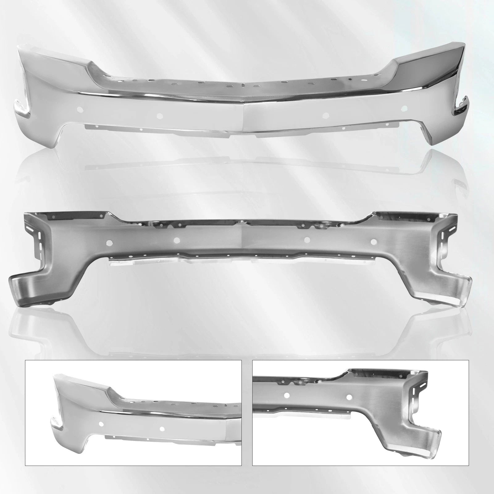 Chrome Steel Front Bumper for Chevy Silverado 1500 (2019–2022)