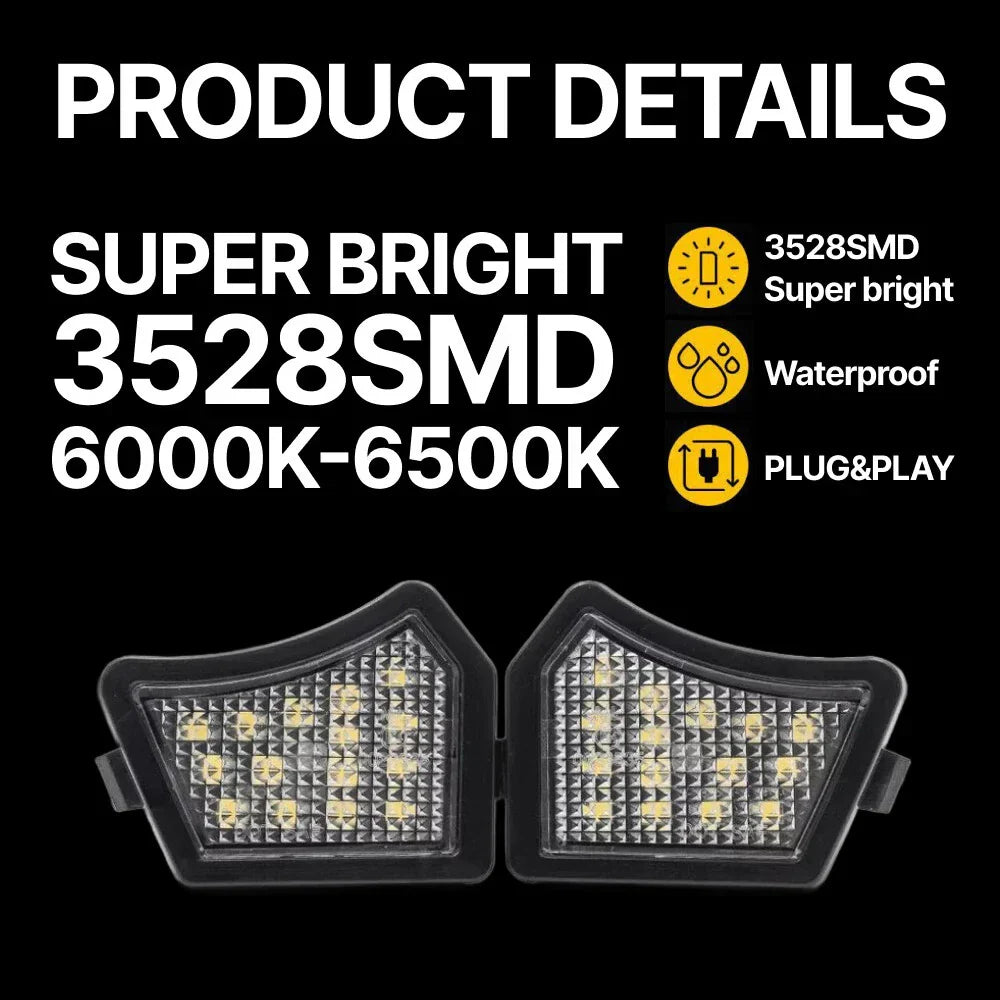 White Led Side Mirror Puddle Light for Volvo S60 S80 V70 (1999–2009)