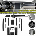 Carbon Fiber Center Console Wrap Vinyl Sticker Trim for Tesla Model X/S