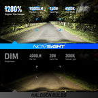2X H7 LED Headlight Bulbs for NOVSIGHT (6000K, 60000LM)